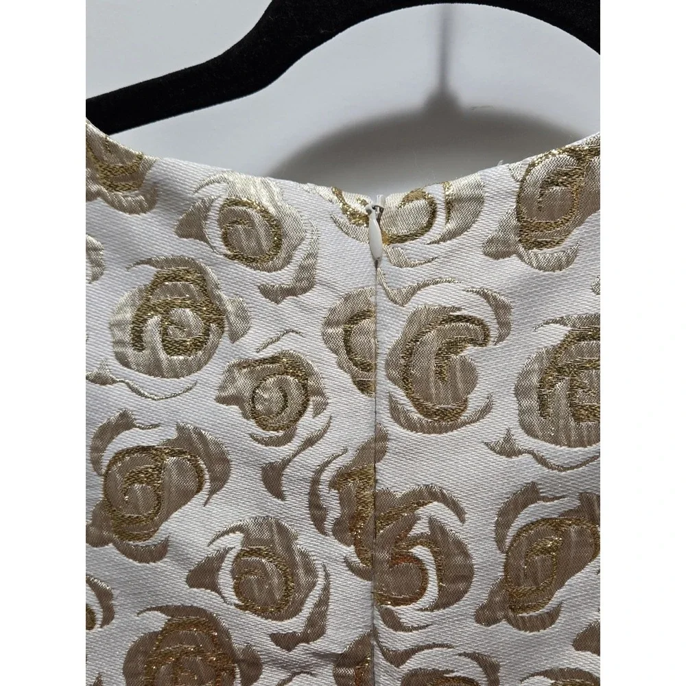 Gymboree Girls 10 Savanna Party Metallic Gold Rose Jacquard Dress NWT